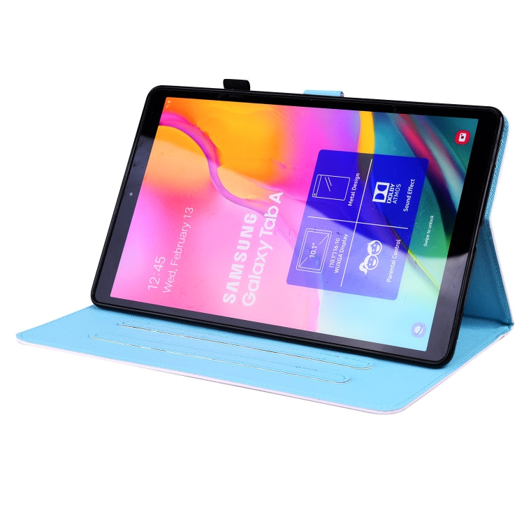 For Samsung Galaxy Tab A 10.1 2019 SM-T515 / SM-T510 Animal Pattern Horizontal Flip Leather Case with Holder & Card Slots & Photo Frame(Little Flower Dog) by bashfashion