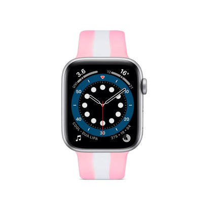 Secondary Color Silicone Watch Band For Apple Watch Ultra 49mm&Watch Ultra 2 49mm / Series 9&8&7 45mm / SE 3&SE 2&6&SE&5&4 44mm / 3&2&1 42mm(Pink) by bashfashion