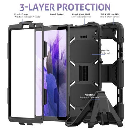 For Samsung Galaxy A7 Lite 8.7 2021 T220 / T225 Shockproof Colorful Silicon + PC Protective Case with Holder & Pen Slot(Black) by bashfashion