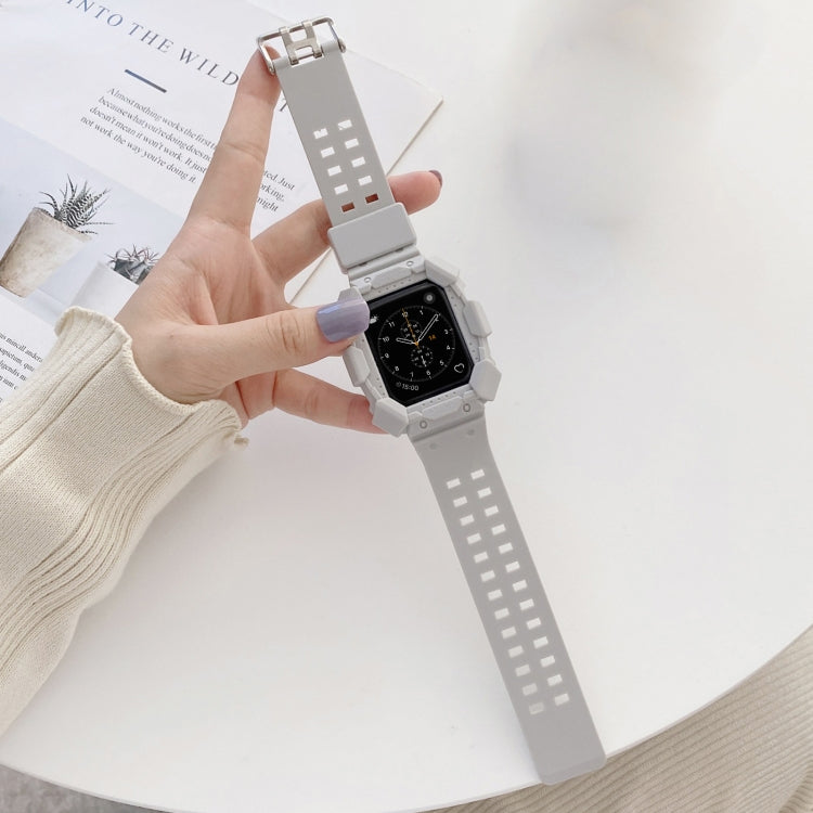 Solid Color Integrated TPU Watch Band For Apple Watch Series 9&8&7 41mm / SE 3&SE 2&6&SE&5&4 40mm / 3&2&1 38mm(Grey) by bashfashion