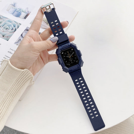 Solid Color Integrated TPU Watch Band For Apple Watch Series 8&7 45mm / SE 2&6&SE&5&4 44mm / 3&2&1 42mm(Blue) by bashfashion
