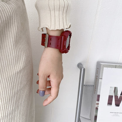 Solid Color Integrated TPU Watch Band For Apple Watch Series 8&7 45mm / SE 2&6&SE&5&4 44mm / 3&2&1 42mm(Green) by bashfashion