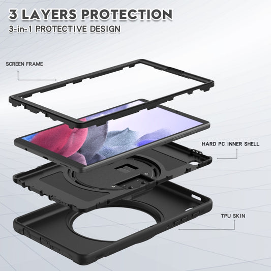 For Samsung Galaxy A7 Lite T220 / T225 360 Degree Rotation PC + TPU Protective Case with Holder & Hand-strap(Black) by bashfashion