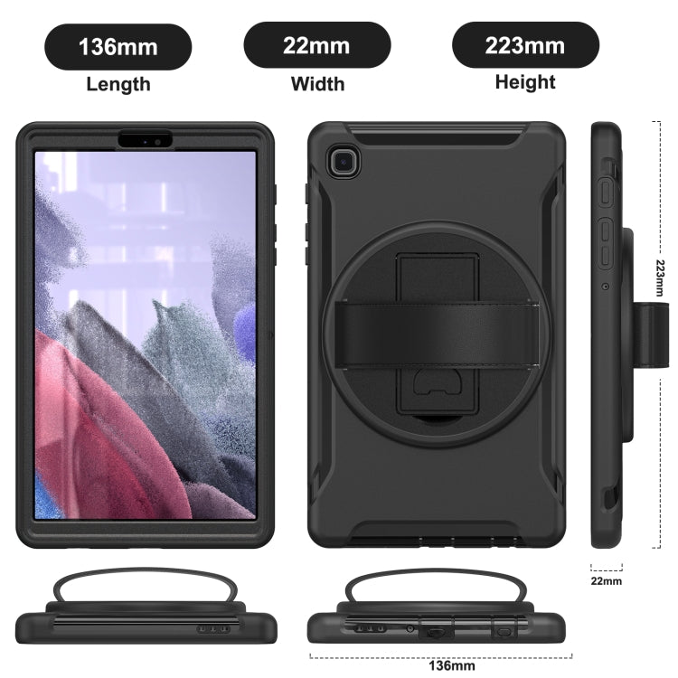 For Samsung Galaxy A7 Lite T220 / T225 360 Degree Rotation PC + TPU Protective Case with Holder & Hand-strap(Black) by bashfashion