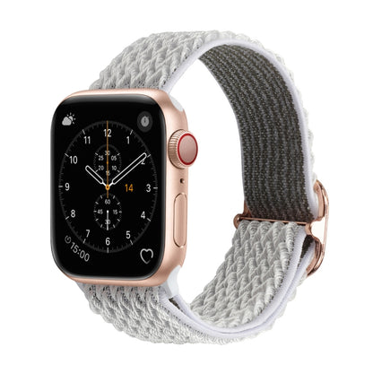 Wave Texture Nylon Watch Band For Apple Watch Ultra 49mm&Watch Ultra 2 49mm / Series 9&8&7 45mm / SE 3&SE 2&6&SE&5&4 44mm / 3&2&1 42mm(Seashell) by bashfashion