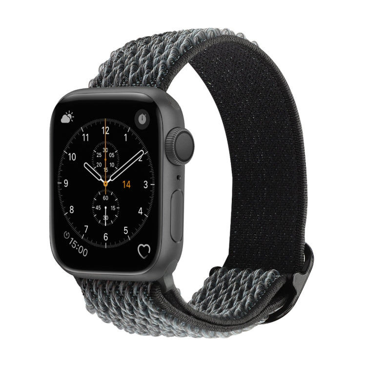 Wave Texture Nylon Watch Band For Apple Watch Series 9&8&7 41mm / SE 3&SE 2&6&SE&5&4 40mm / 3&2&1 38mm(Storm Grey) by bashfashion