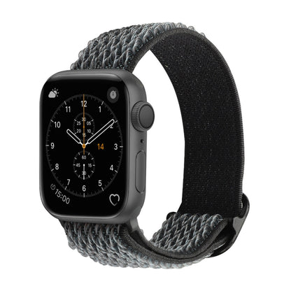 Wave Texture Nylon Watch Band For Apple Watch Series 9&8&7 41mm / SE 3&SE 2&6&SE&5&4 40mm / 3&2&1 38mm(Storm Grey) by bashfashion