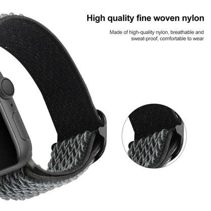 Wave Texture Nylon Watch Band For Apple Watch Series 9&8&7 41mm / SE 3&SE 2&6&SE&5&4 40mm / 3&2&1 38mm(Storm Grey) by bashfashion