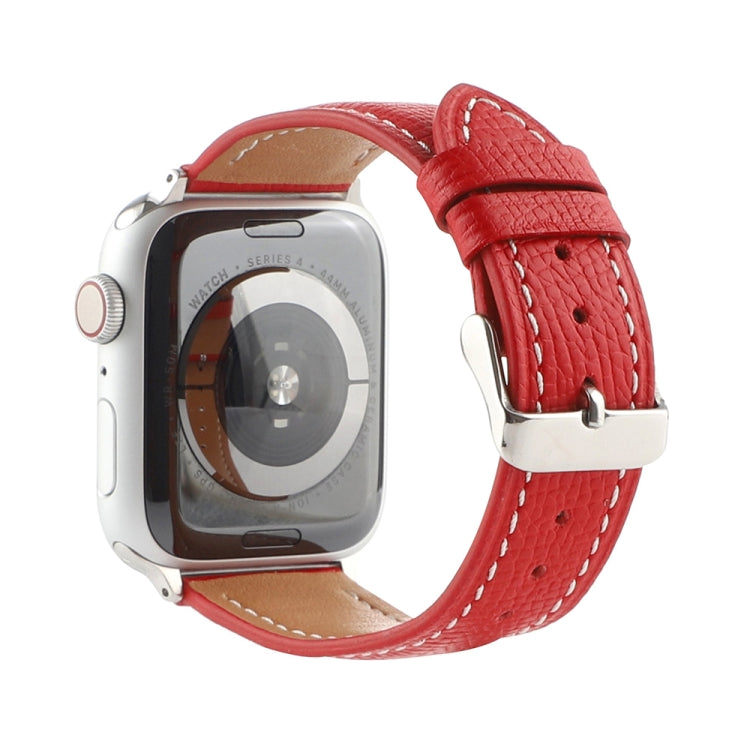 Small Waist Cross Texture Leather Watch Band For Apple Watch Series 9&8&7 41mm / SE 3&SE 2&6&SE&5&4 40mm / 3&2&1 38mm(Red) by bashfashion