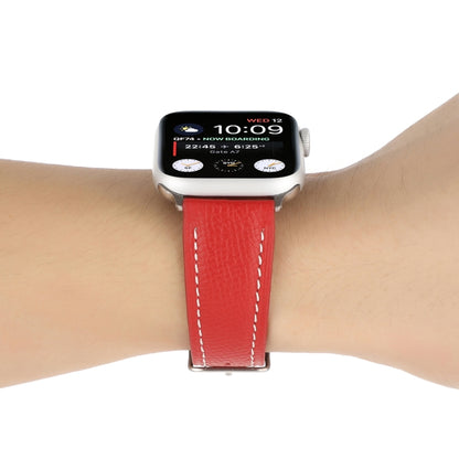 Small Waist Cross Texture Leather Watch Band For Apple Watch Series 9&8&7 41mm / SE 3&SE 2&6&SE&5&4 40mm / 3&2&1 38mm(Red) by bashfashion