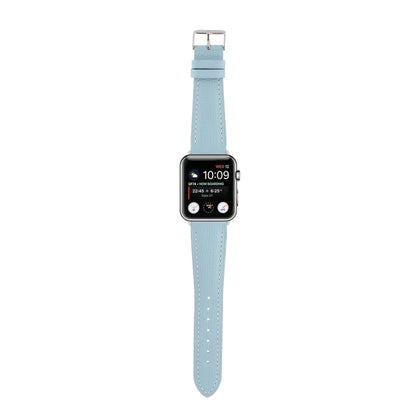 Small Waist Cross Texture Leather Watch Band For Apple Watch Series 9&8&7 41mm / SE 3&SE 2&6&SE&5&4 40mm / 3&2&1 38mm(Sky Blue) by bashfashion
