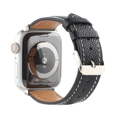Small Waist Cross Texture Leather Watch Band For Apple Watch Series 9&8&7 41mm / SE 3&SE 2&6&SE&5&4 40mm / 3&2&1 38mm(Black) by bashfashion