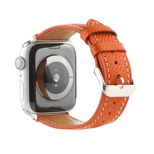 Small Waist Cross Texture Leather Watch Band For Apple Watch Series 9&8&7 41mm / SE 3&SE 2&6&SE&5&4 40mm / 3&2&1 38mm(Orange) by bashfashion