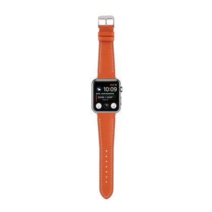 Small Waist Cross Texture Leather Watch Band For Apple Watch Series 9&8&7 41mm / SE 3&SE 2&6&SE&5&4 40mm / 3&2&1 38mm(Orange) by bashfashion