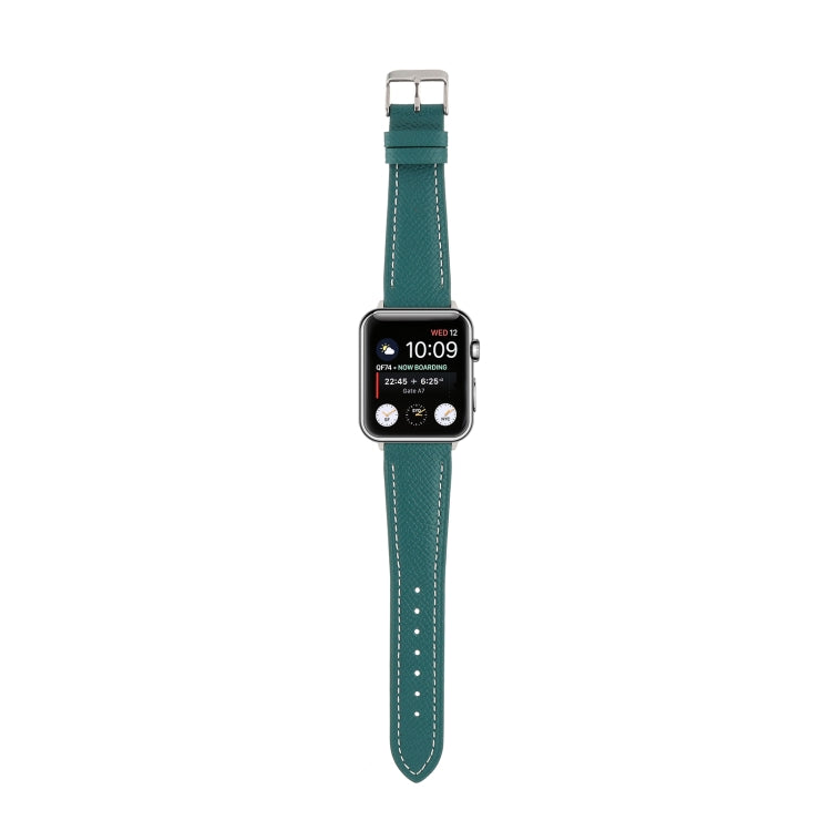 Small Waist Cross Texture Leather Watch Band For Apple Watch Series 9&8&7 41mm / SE 3&SE 2&6&SE&5&4 40mm / 3&2&1 38mm(Green) by bashfashion