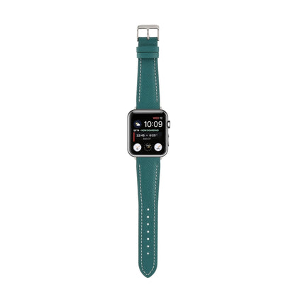 Small Waist Cross Texture Leather Watch Band For Apple Watch Series 9&8&7 41mm / SE 3&SE 2&6&SE&5&4 40mm / 3&2&1 38mm(Green) by bashfashion