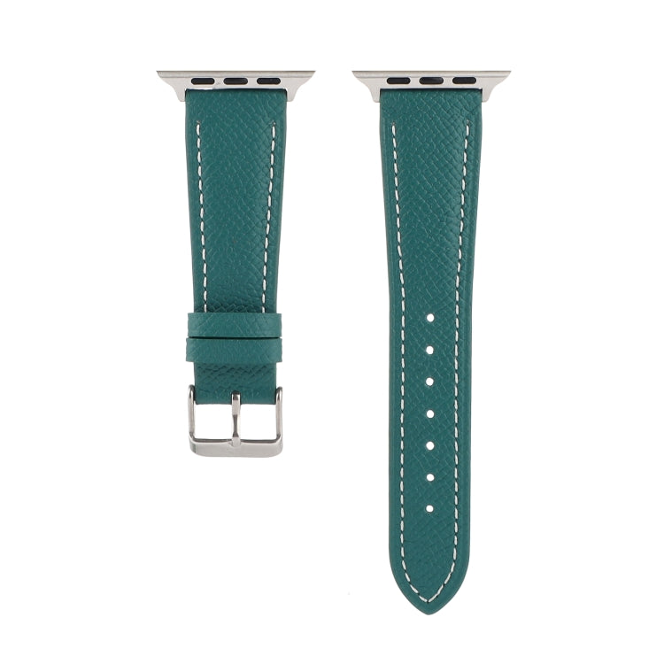 Small Waist Cross Texture Leather Watch Band For Apple Watch Series 9&8&7 41mm / SE 3&SE 2&6&SE&5&4 40mm / 3&2&1 38mm(Green) by bashfashion