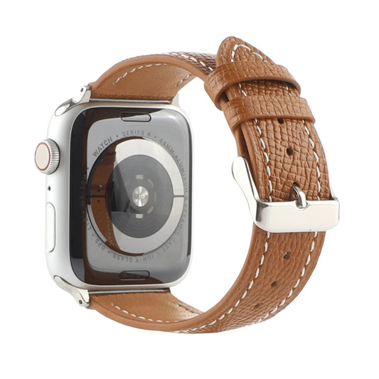 Small Waist Cross Texture Leather Watch Band For Apple Watch Series 9&8&7 41mm / SE 3&SE 2&6&SE&5&4 40mm / 3&2&1 38mm(Brown) by bashfashion