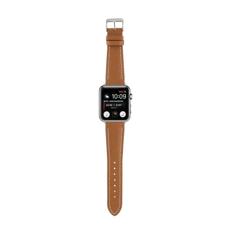 Small Waist Cross Texture Leather Watch Band For Apple Watch Series 9&8&7 41mm / SE 3&SE 2&6&SE&5&4 40mm / 3&2&1 38mm(Brown) by bashfashion