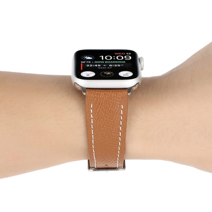 Small Waist Cross Texture Leather Watch Band For Apple Watch Series 9&8&7 41mm / SE 3&SE 2&6&SE&5&4 40mm / 3&2&1 38mm(Brown) by bashfashion