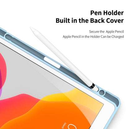 For iPad 10.2 2021 / 2020 / 2019 DUX DUCIS TOBY Series Shockproof PU Leather + PC + TPU Horizontal Flip Case with Holder & Pen Slot & Sleep / Wake-up Function(Blue) by DUX DUCIS