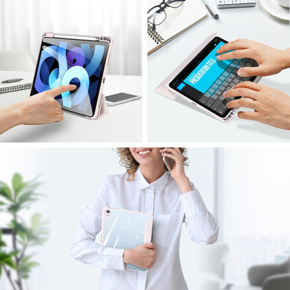 DUX DUCIS TOBY Series Shockproof PU Leather + PC + TPU Flip Smart Case For iPad Air 11 2025 / 2024 / Air 2022 / 2020 10.9(Pink) by DUX DUCIS