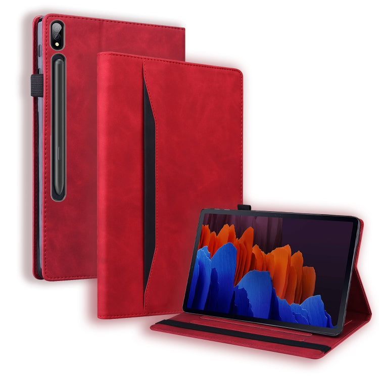 For Samsung Galaxy Tab S8 / Galaxy Tab S7 2020 SM-T870 / SM-T875 Business Shockproof Horizontal Flip Leather Case with Holder & Card Slots & Photo Frame & Pen Slot & Sleep / Wake-up Function(Red) by bashfashion
