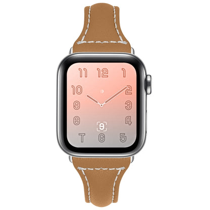 Three-color T-shape Leather Watch Band For Apple Watch Series 9&8&7 41mm / SE 3&SE 2&6&SE&5&4 40mm / 3&2&1 38mm(Black Coffee+Coffee) by bashfashion