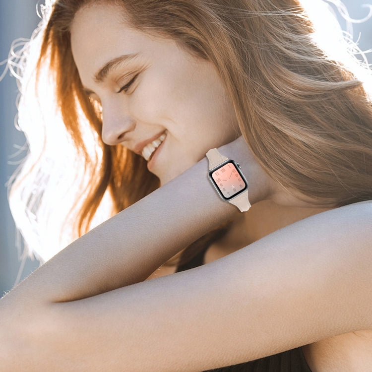 Three-color T-shape Leather Watch Band For Apple Watch Series 9&8&7 41mm / SE 3&SE 2&6&SE&5&4 40mm / 3&2&1 38mm(Coffee Apricot+Apricot) by bashfashion