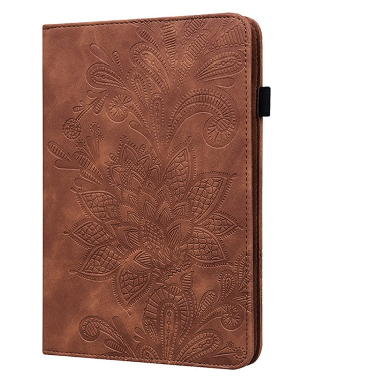 For Samsung Galaxy Tab S8 / Galaxy Tab S7 SM-T870/SM-T875/SM-T876B Lace Flower Embossing Pattern Horizontal Flip Leather Case with Holder & Card Slots & Wallet & Photo Frame(Brown) by bashfashion