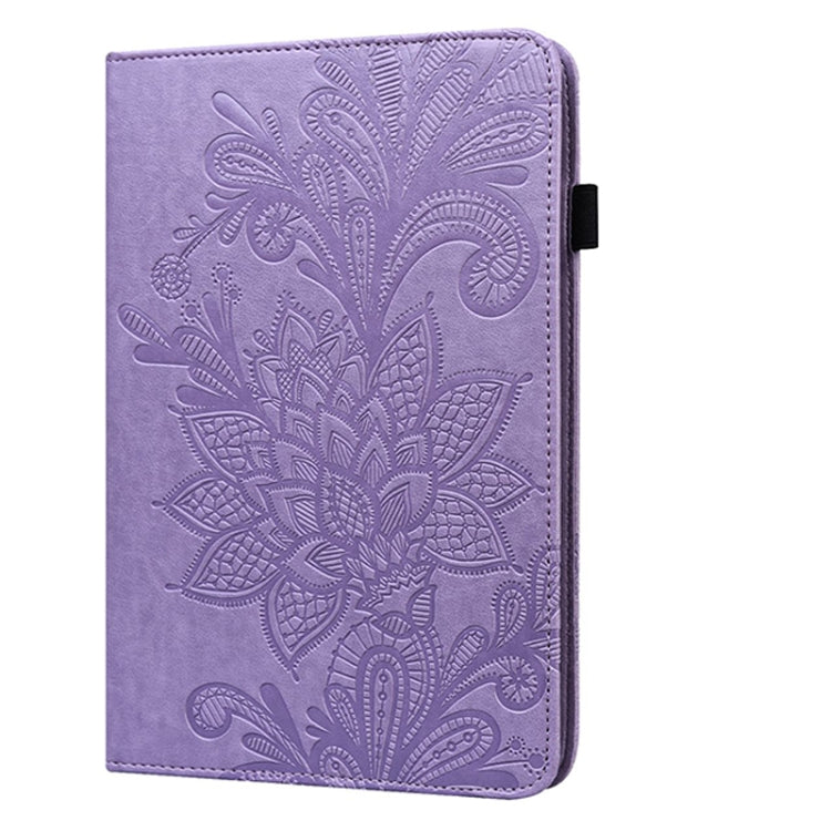 For Samsung Galaxy Tab A 8.0 2019 T290 Lace Flower Embossing Pattern Horizontal Flip Leather Case with Holder & Card Slots & Wallet & Photo Frame(Purple) by bashfashion