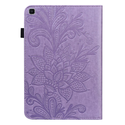 For Samsung Galaxy Tab A 8.0 2019 T290 Lace Flower Embossing Pattern Horizontal Flip Leather Case with Holder & Card Slots & Wallet & Photo Frame(Purple) by bashfashion