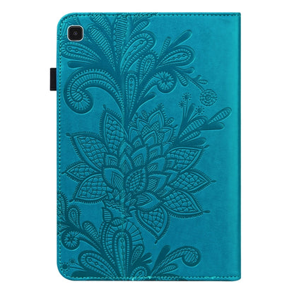 For Samsung Galaxy Tab A7 Lite T220/T225 Lace Flower Embossing Pattern Horizontal Flip Leather Case with Holder & Card Slots & Wallet & Photo Frame(Blue) by bashfashion