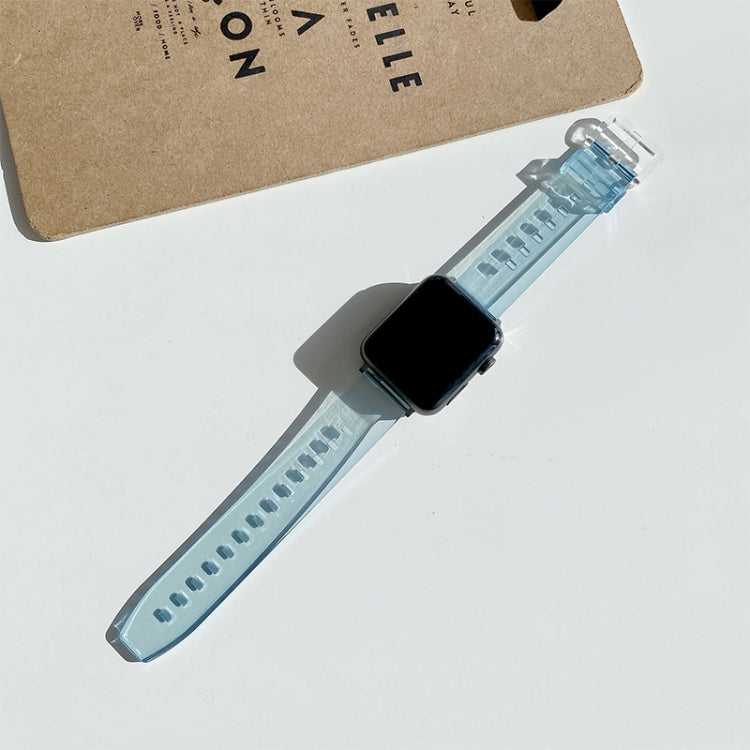 Discoloration in Light TPU Watch Band For Apple Watch Ultra 49mm / Series 8&7 45mm / SE 2&6&SE&5&4 44mm / 3&2&1 42mm(Blue) by bashfashion