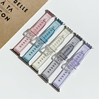 Discoloration in Light TPU Watch Band For Apple Watch Ultra 49mm / Series 8&7 45mm / SE 2&6&SE&5&4 44mm / 3&2&1 42mm(Purple) by bashfashion