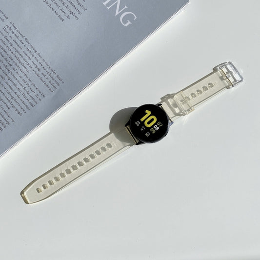 For Samsung Galaxy Watch 3 45mm Discoloration in Light TPU Watch Band(Transparent) by bashfashion