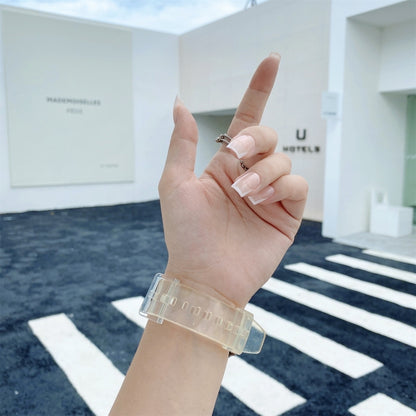 For Samsung Galaxy Watch 3 45mm Discoloration in Light TPU Watch Band(Transparent) by bashfashion