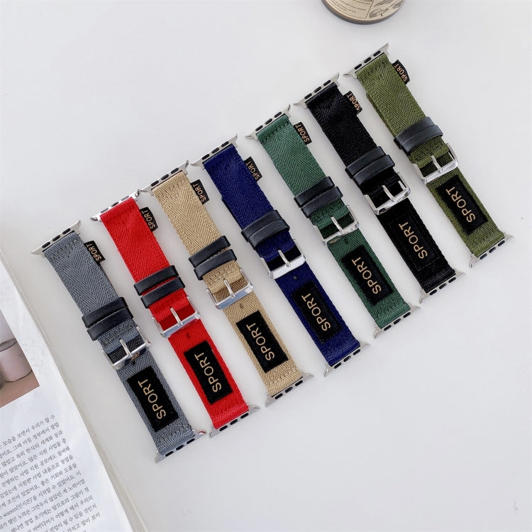 Nylon Watch Band For Apple Watch Series 9&8&7 41mm / SE 3&SE 2&6&SE&5&4 40mm / 3&2&1 38mm(Blue) by bashfashion