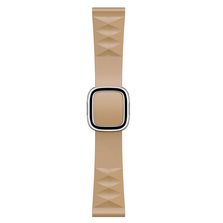 Modern Style Silicone Watch Band For Apple Watch Series 9&8&7 41mm / SE 3&SE 2&6&SE&5&4 40mm / 3&2&1 38mm, Style:Silver Buckle(Walnut) by bashfashion