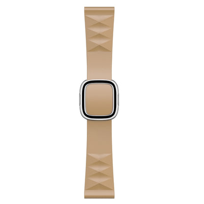 Modern Style Silicone Watch Band For Apple Watch Series 9&8&7 41mm / SE 3&SE 2&6&SE&5&4 40mm / 3&2&1 38mm, Style:Silver Buckle(Walnut) by bashfashion