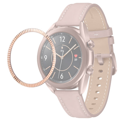 For Samsung Galaxy Watch 3 41mm Smart Watch Wave Texture Bezel Ring(Rose Gold) by ENKAY