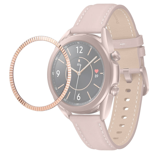 For Samsung Galaxy Watch 3 41mm Smart Watch Wave Texture Bezel Ring(Rose Gold) by ENKAY
