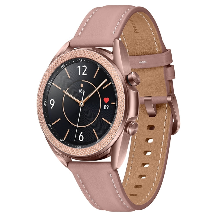 For Samsung Galaxy Watch 3 41mm Smart Watch Rhombus Texture Bezel Ring(Rose Gold) by ENKAY
