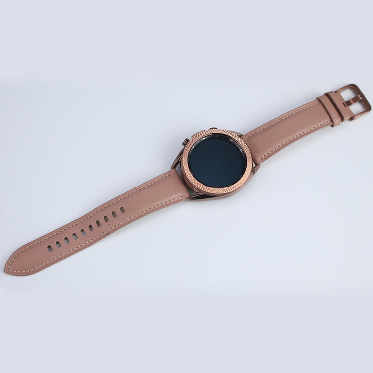 For Samsung Galaxy Watch 3 41mm Smart Watch Rhombus Texture Bezel Ring(Rose Gold) by ENKAY