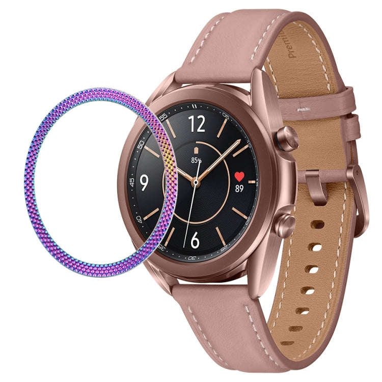 For Samsung Galaxy Watch 3 41mm Smart Watch Rhombus Texture Bezel Ring(Colorful) by ENKAY