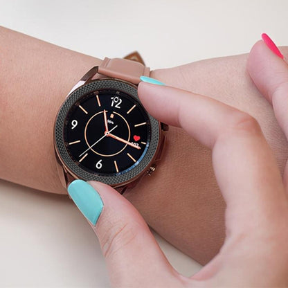 For Samsung Galaxy Watch 3 41mm Smart Watch Rhombus Texture Bezel Ring(Rose Gold) by ENKAY