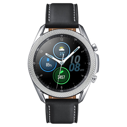 For Samsung Galaxy Watch 3 45mm Smart Watch Rhombus Texture Bezel Ring(Silver) by ENKAY