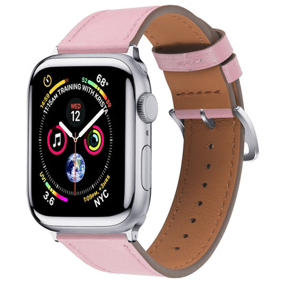 Small Waist Leather Watch Band For Apple Watch Series 9&8&7 41mm / SE 3&SE 2&6&SE&5&4 40mm / 3&2&1 38mm(Pink) by bashfashion