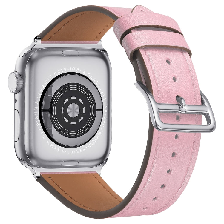 Small Waist Leather Watch Band For Apple Watch Series 9&8&7 41mm / SE 3&SE 2&6&SE&5&4 40mm / 3&2&1 38mm(Pink) by bashfashion