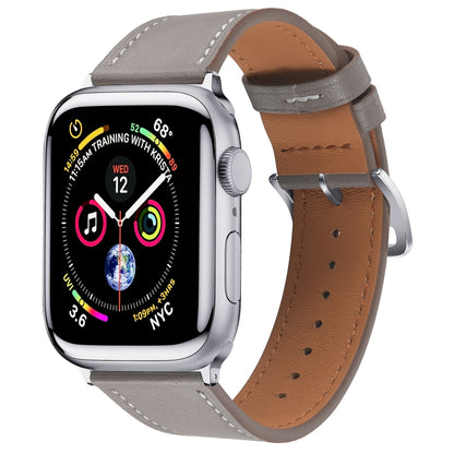 Small Waist Leather Watch Band For Apple Watch Series 9&8&7 41mm / SE 3&SE 2&6&SE&5&4 40mm / 3&2&1 38mm(Grey) by bashfashion